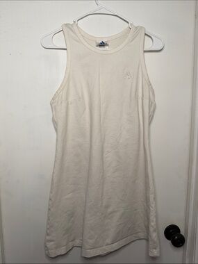 adidas Cream Sleeveless Tank Dress with Embroidered Logo